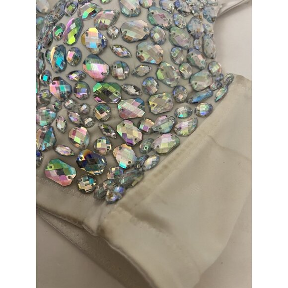 Unbranded Women's L Bustier Crop Bra Rhinestone Diamond - Picture 4 of 8